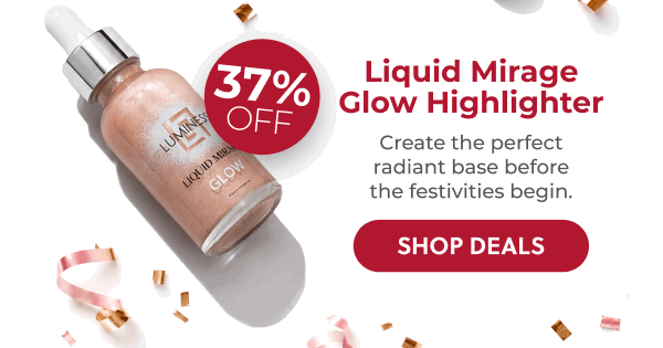 LIQUID MIRAGE GLOW HIGHLIGHTER: Create the perfect radiant base before the festivities begin.