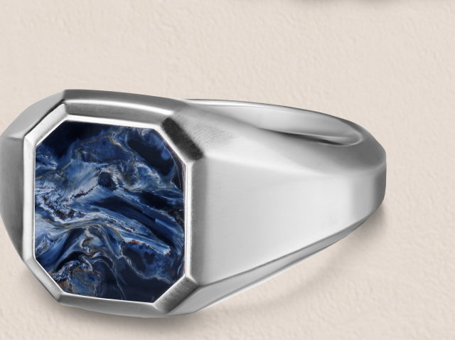 Streamline® Signet RingSterling Silver with Pietersite, 14mm