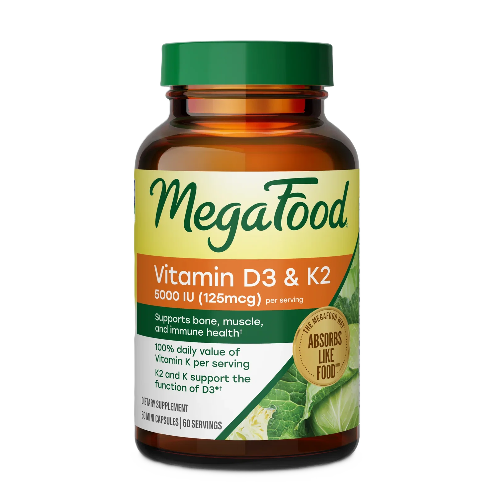 Image of Vitamin D3 5000 IU (125 mcg) plus K & K2