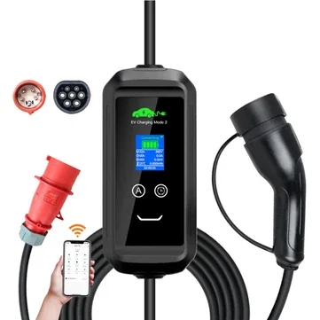 ISIGMA 22KW 8-32A EV Charger Type 2 APP WIFI Bluetooth Control Portable Electric Vehicle Charging Station With 5M Cable CEE Plug Adjustable Current