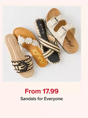 Up to 70% off sandals for everyone from Crown and Ivy, Wonderly and more. Shop now. Various pairs of sandals.