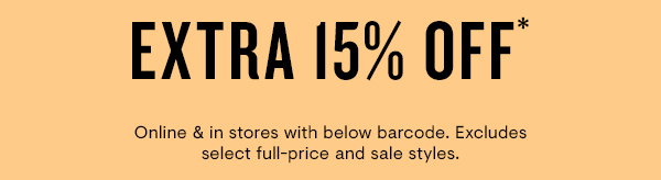 extra 15% off