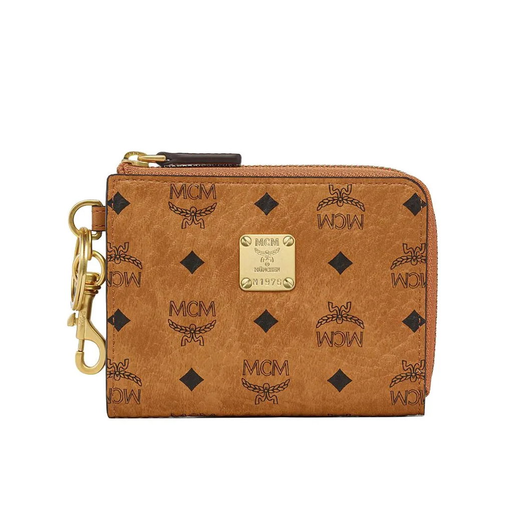 MCM Aren Visetos Card Case Sml Co Cognac Kartenhalter