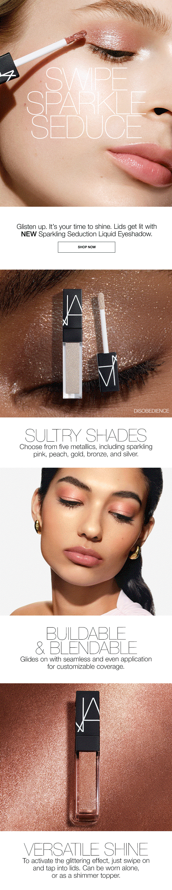 Lids get lit with NEW Sparkling Seduction Liquid Eyeshadow.