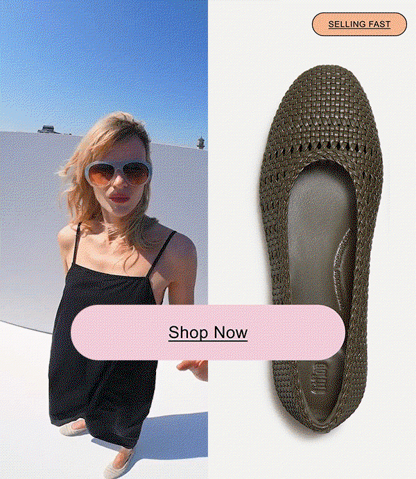 DELICATO Woven Ballerinas - Deep Olive