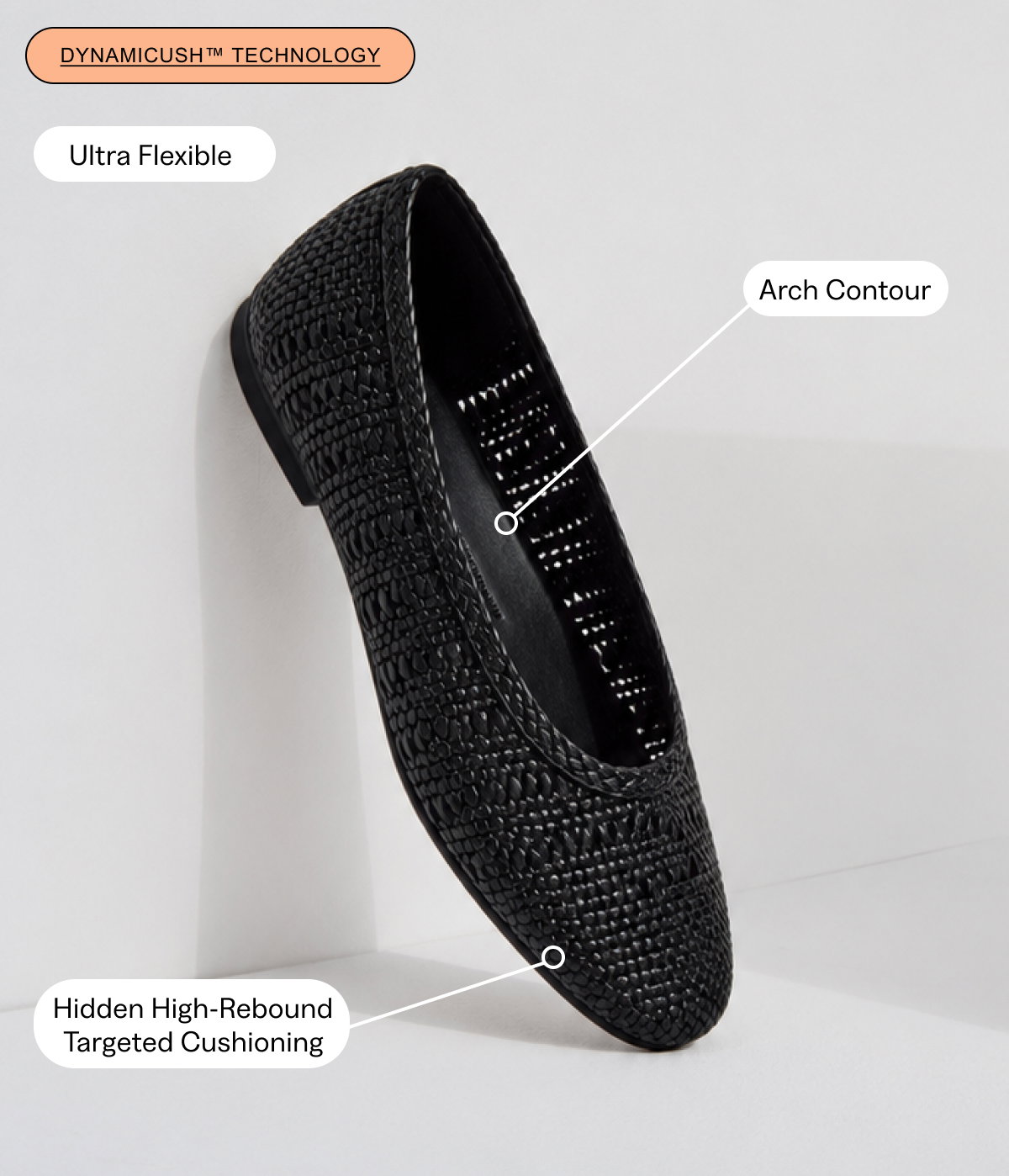 DELICATO Woven Ballerinas - Black