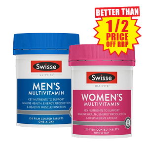 Swisse Multivitamin 120 Tablets range better than 1/2 price off RRP  at Chemist Warehouse sale ends 22 July 2026