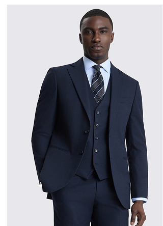 Tailored Fit Navy Flannel Suit