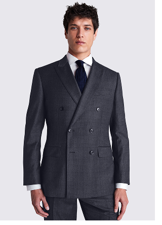 Tailored Fit Navy Check Performance Jacket