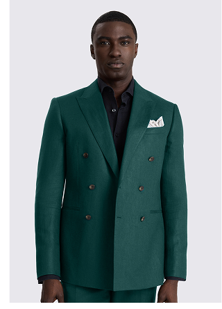 Slim Fit Emerald Twill Linen Suit
