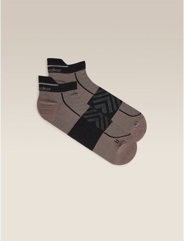 Men's Merino Blend Run+ Ultralight Micro Socks - Porcini/Black / XL
