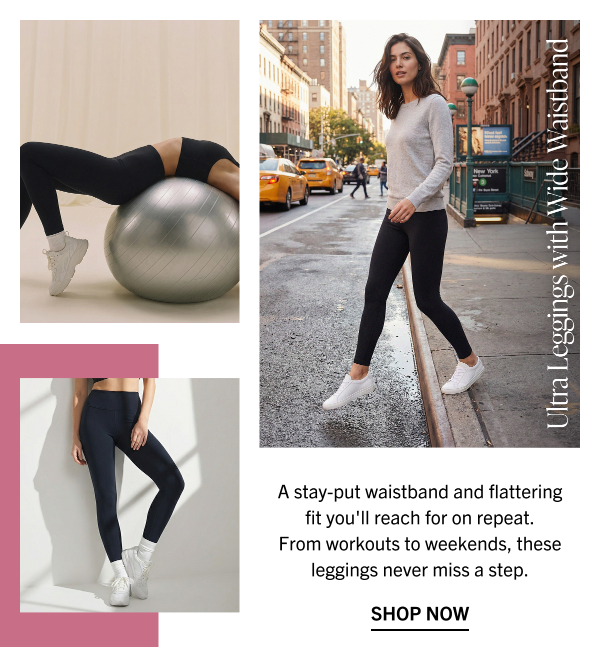 A stay-put waistband and flattering fit you'll reach for on repeat. From workouts to weekends, these leggings never miss a step. Shop Now.