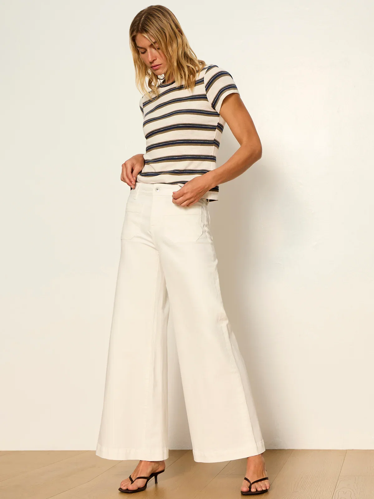 Image of Marine Ultra Wide Leg Jean Chalk