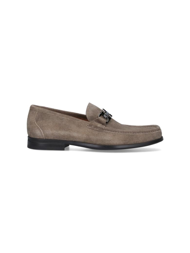 Ferragamo - Mocassini in suede "Gancini"