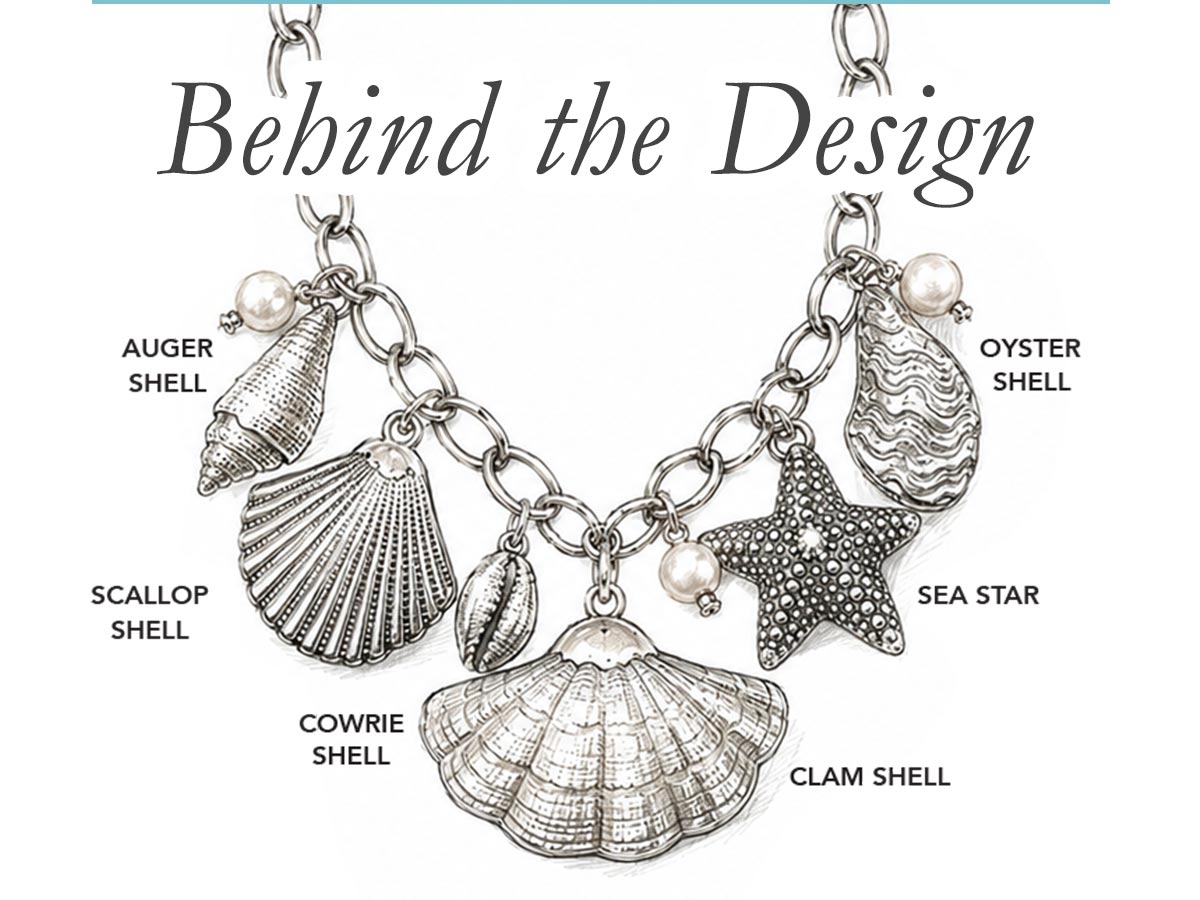 Behind The Design: Lisa Spayd-Sendre, Brighton Designer - The sculptural details of Lisa's hand-drawn sketches give our artisans a "blueprint" of the nautical design that she envisions. Each shell has three-dimensional details that rival nature's own. - Shop Now