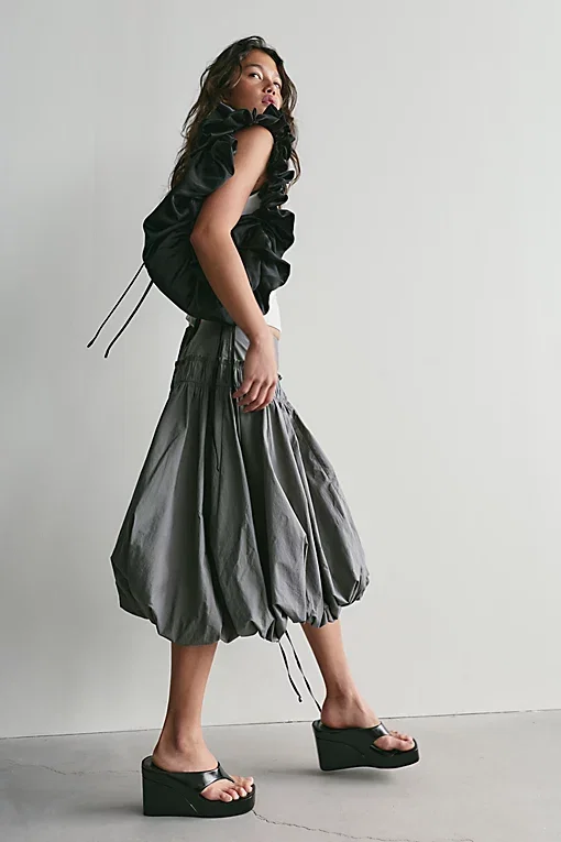 Sea Salt Midi Bubble Skirt