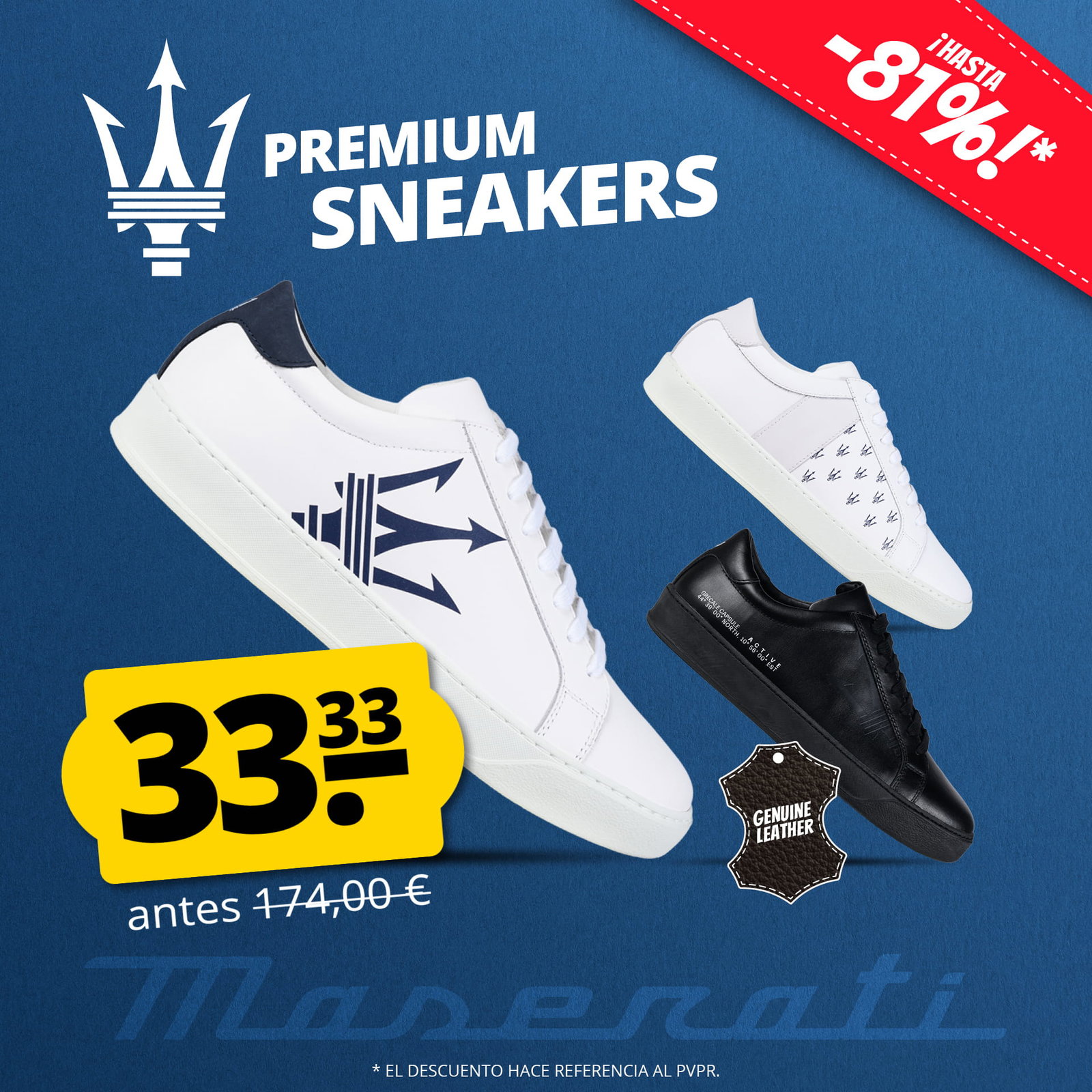 maserati unisex tridente unisex sneakers de piel