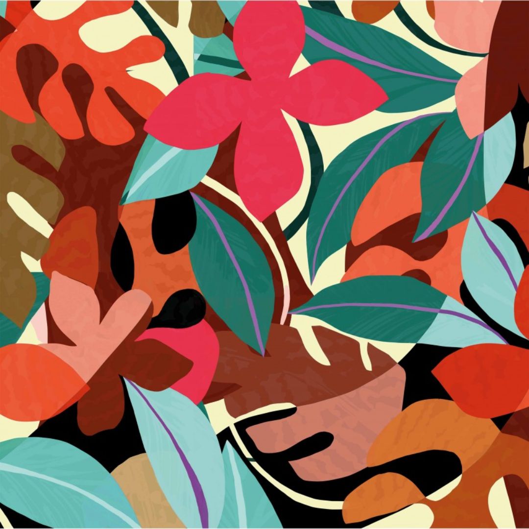 Minerva Exclusive Dappled Leaves - Red