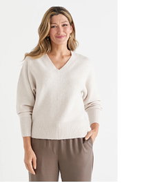 Sequin V-Neck Knit Jumper