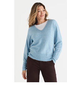 Brushed V-Neck Jumper