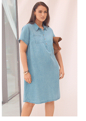 EVANS Curve Light Blue Lyocell Denim Dress