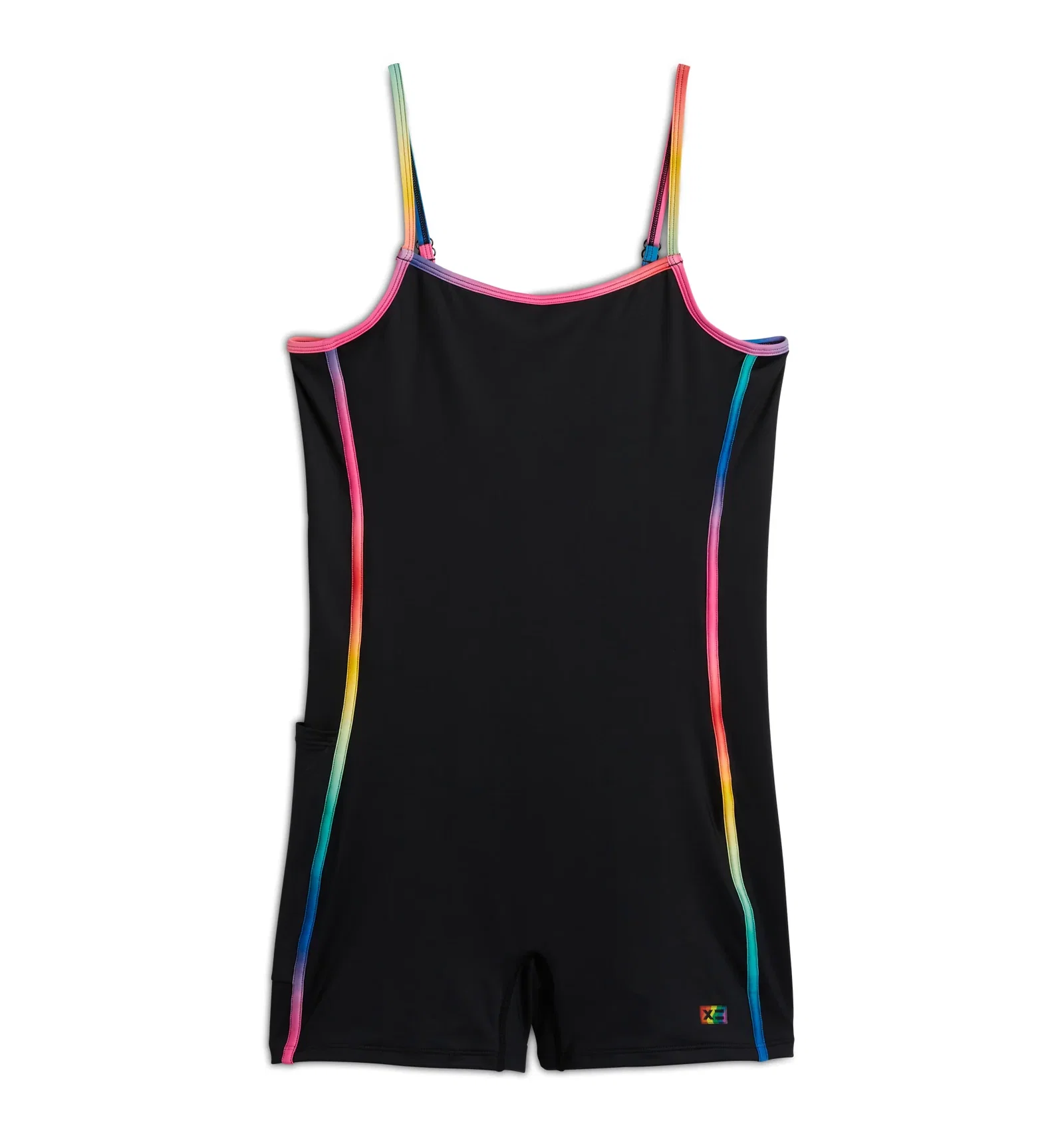Image of Swim 3.5" Skinny Strap Unisuit - Black Rainbow Ombre