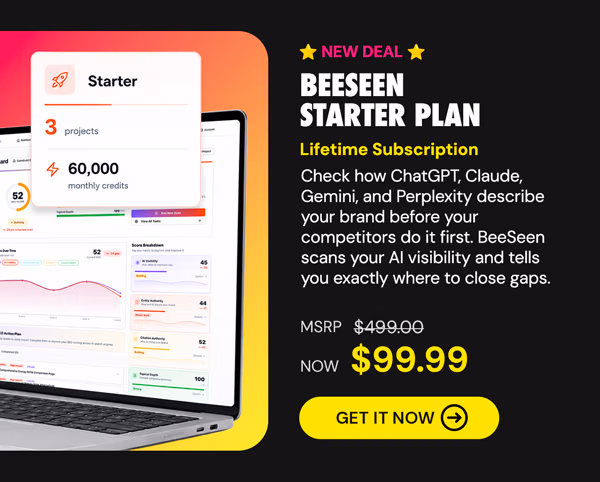 BeeSeen Starter Plan: Lifetime Subscription
