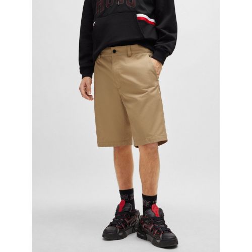 Image of HUGO Beige Darik241 Slim Leg Short