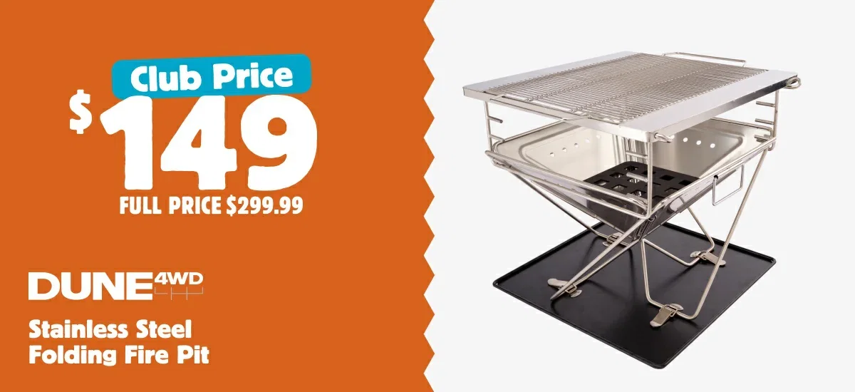 Dune 4WD Stainless Steel Folding Fire Pit