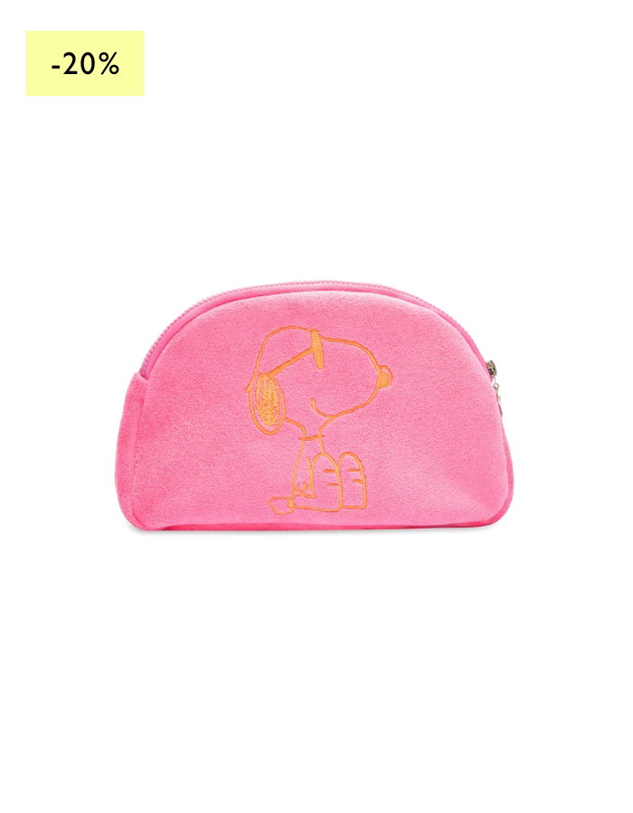 Peanuts™ Frottee-Kosmetiktasche mit Snoopy-Stickerei