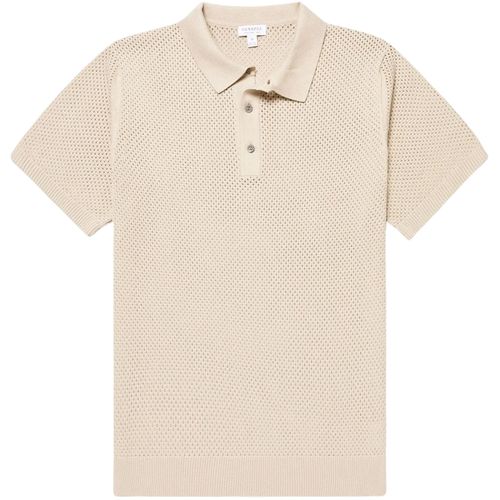 Sunspel Mesh Polo - Hazelwood