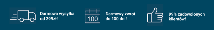 Darmowa wysyłka, zwrot nawet do 100 dni i 99% zadowolonych klientów!