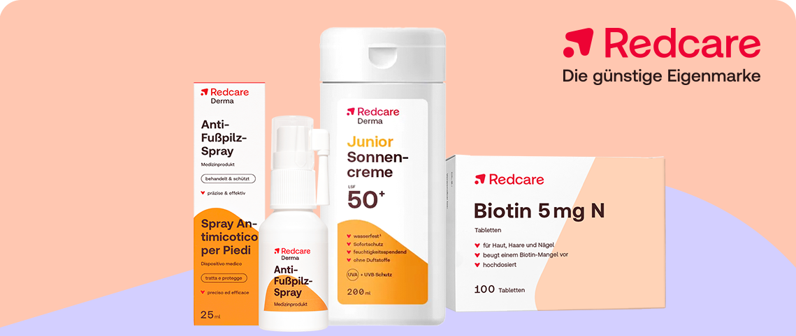Redcare Sommerprodukte: Anti-Fußpilz-Spray, Junior Sonnencreme SPF 50+ und Biotin 5 mg N.