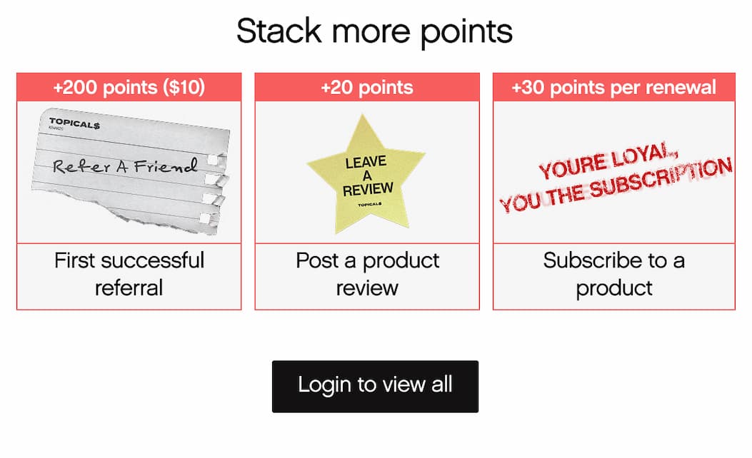 Stack more points | Login to view all