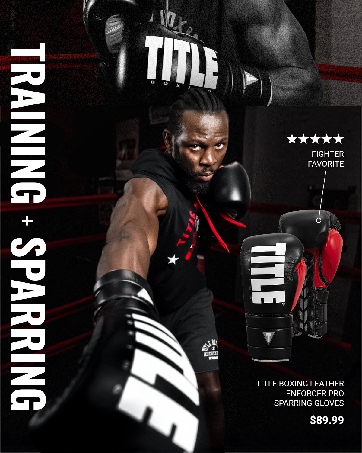 SHOP TITLE BOXING LEATHER ENFORCER PRO SPARRING GLOVES - A FIGHTER FAVORITE