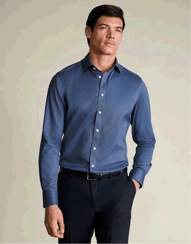 Non-Iron Twill Shirt - Denim Blue
