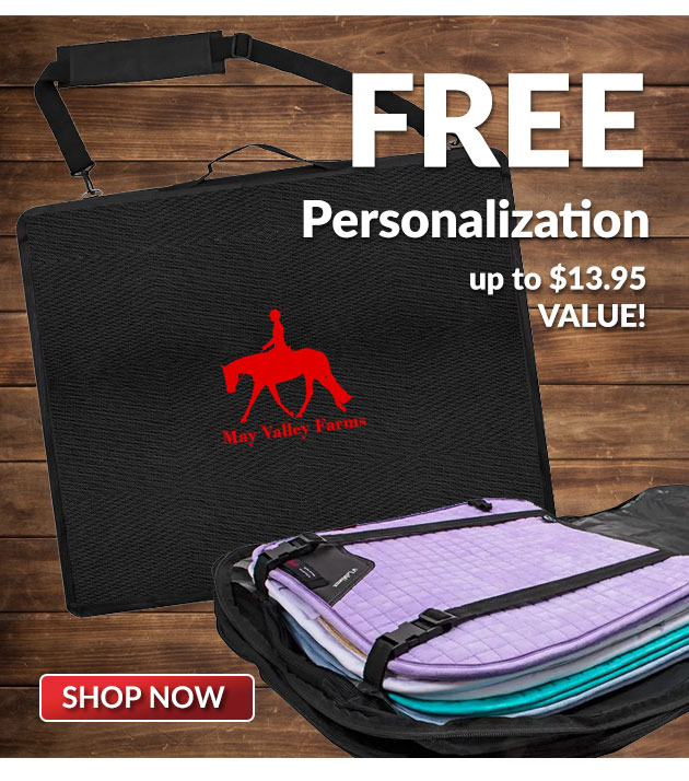 Free personalization with saddle pad carrier - up to $13.95 value