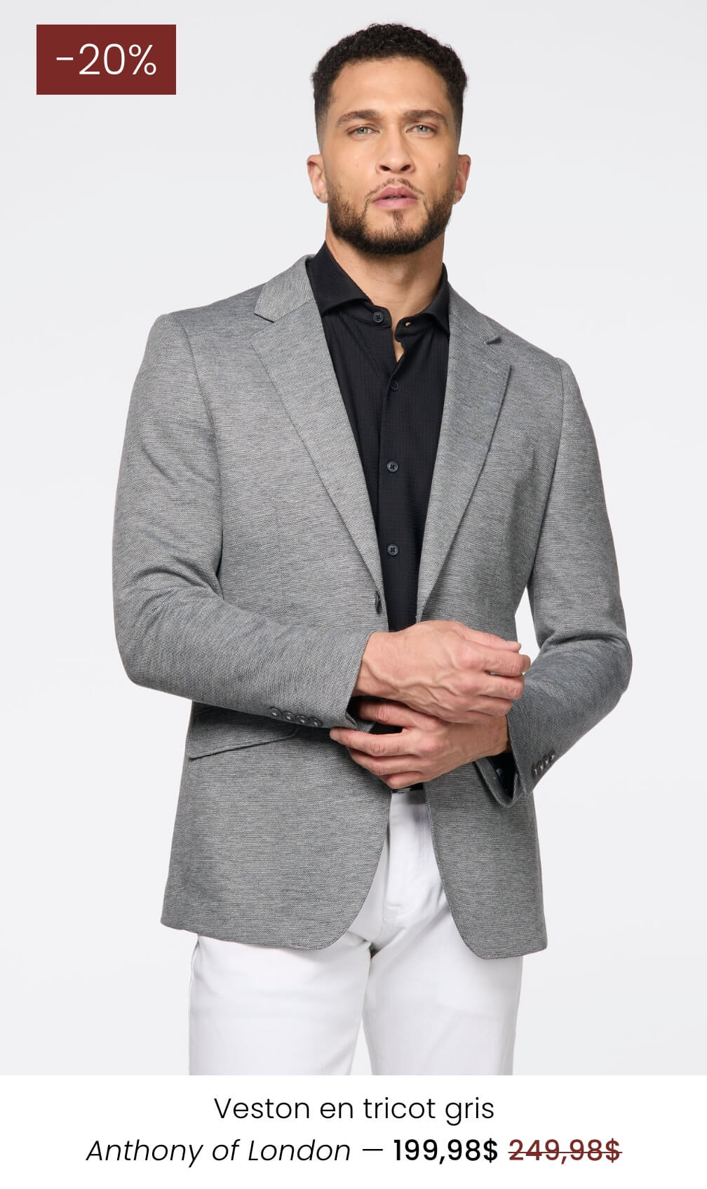 Veston en tricot gris