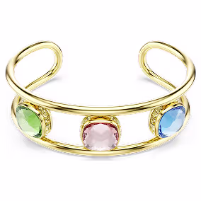 Brazalete abierto Chroma, talla Cushion, multicolor, baño en tono oro