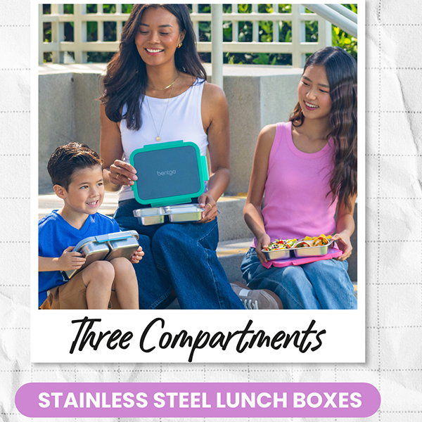 Three Compartments - Stainless Steel Lunch Boxes