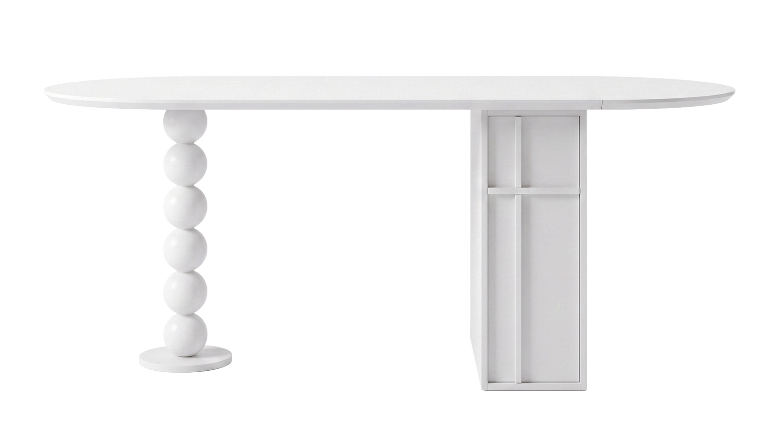 Louisa Oval Foldable Dining Table with Storage