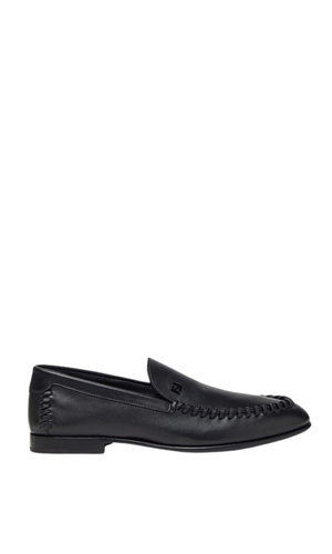 Braided leather moccasin