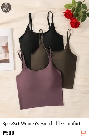 3pcs/Set Women's Breathable Comfortable Padded Camisole Bras, Suitable For Outerwear