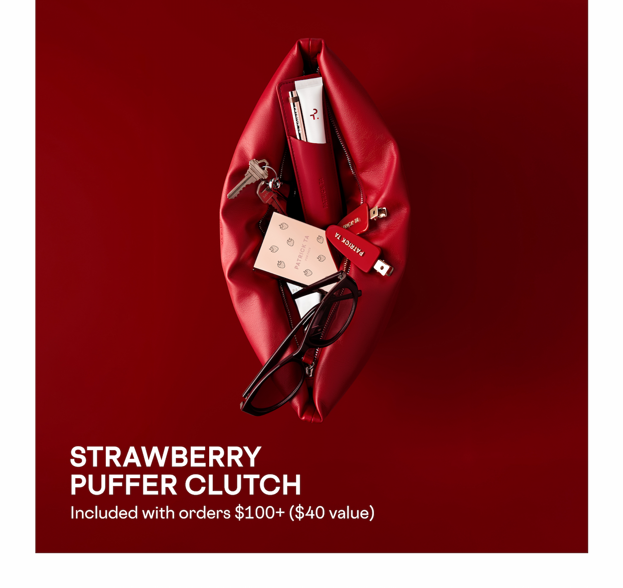 STRAWBERRY PUFFER CLUTCH