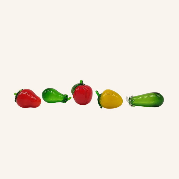 Mid Century Glass Fruit & Vegetable Figurines, 1960s