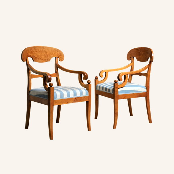 Swedish Biedermeier Armchairs, 1800s