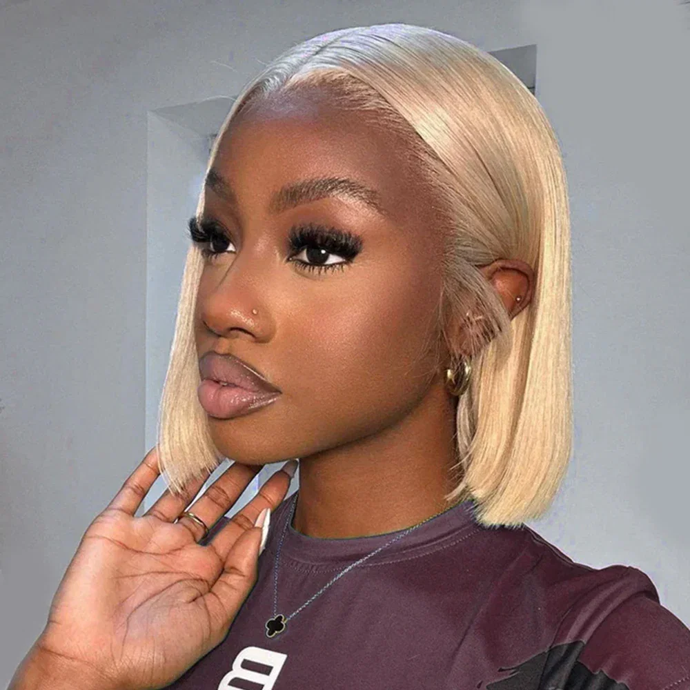 Megalook 6x5 Invisible Knots & 13x4 Lace Frontal 613 Blonde Straight Wigs Realistic Hairline - 6x5 / 150% / 10