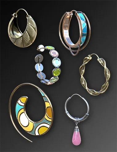 Stylish Hoop Earrings for Genesis 9