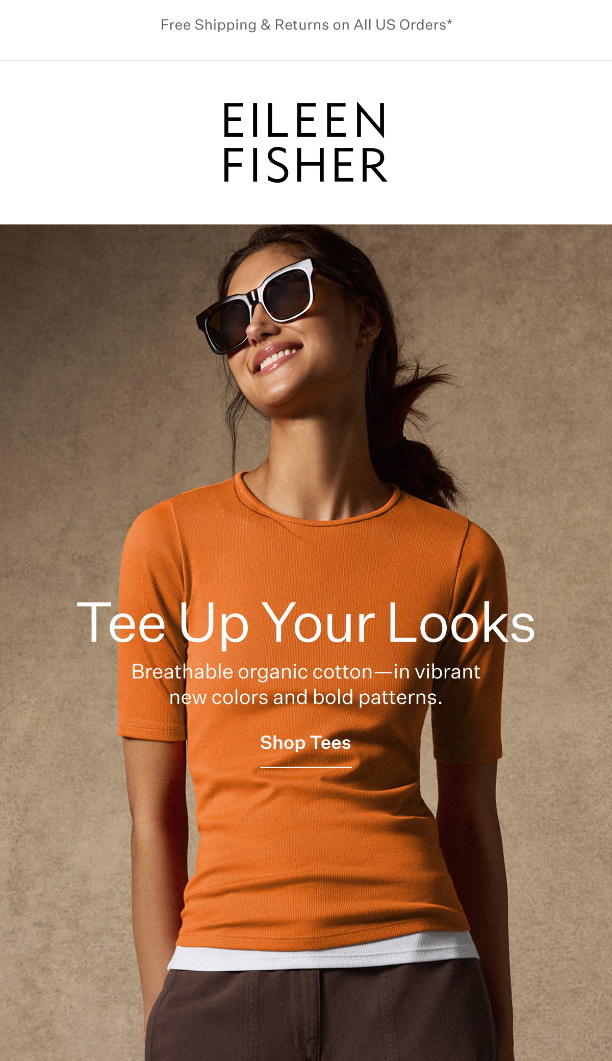 Free Shipping & Returns on All US Orders*  - EILEEN FISHER - Tee Up Your Looks. Breathable organic cotton - in vibrant new colors and bold patterns. Shop Tees