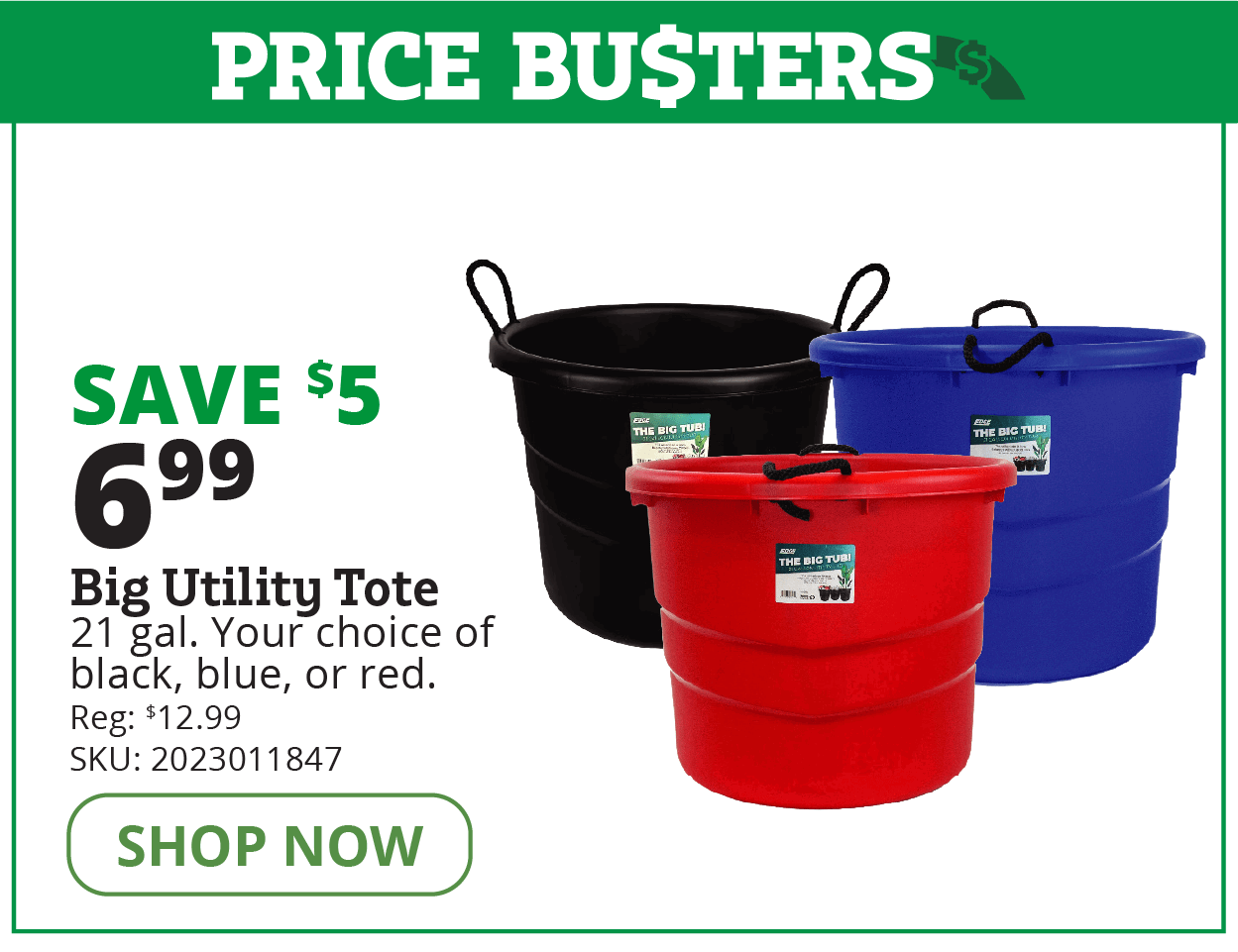 21 GAL UTILITY TOTE